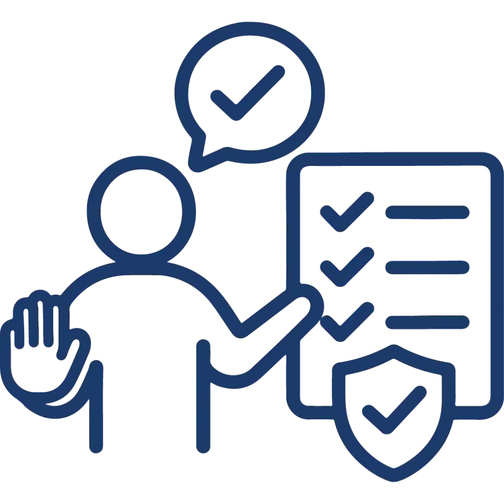 Regeln freundlich durchsetzen Icon für Security Weiterbildung Lübeck online