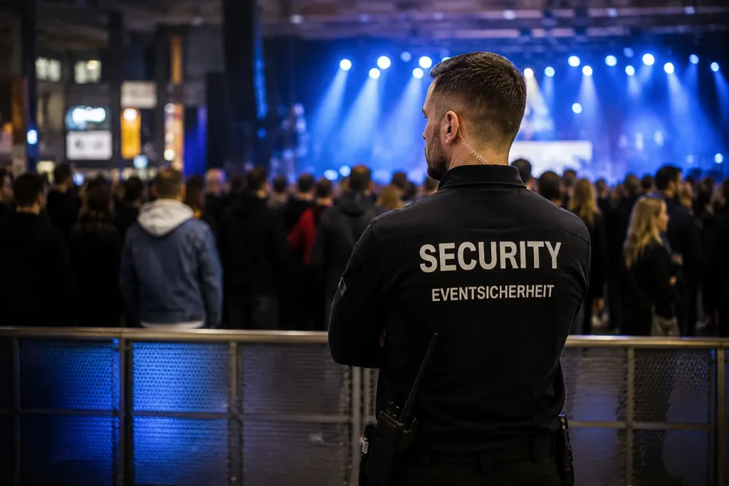 Security Mitarbeiter bei einer Veranstaltung im Bereich Eventsicherheit